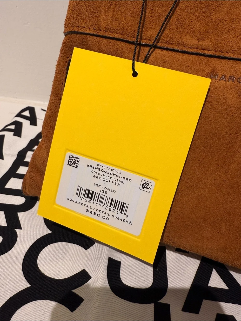 NWT Marc Jacobs suede THE DAKOTA SMALL SATCHEL- copper